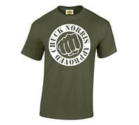 Crown Designs Chuck Norris Approved Martial Arts Inspired for Men & Teenagers T-Shirts Tops - Military Green/X-Large