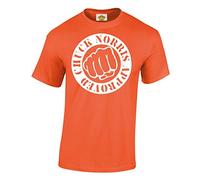 Crown Designs Chuck Norris Approved Martial Arts Inspired for Men & Teenagers T-Shirts Tops - Orange/Large