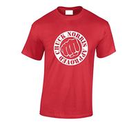 Crown Designs Chuck Norris Approved Martial Arts Inspired for Men & Teenagers T-Shirts Tops - Red/Medium