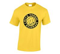 Crown Designs Chuck Norris Approved Martial Arts Inspired for Men & Teenagers T-Shirts Tops - Yellow/Large