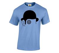 Crown Designs Clockwork Alex Artwork Horror Film Inspired for Men & Teenagers T-Shirts Tops - Carolina Blue/Medium