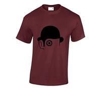 Crown Designs Clockwork Alex Artwork Horror Film Inspired for Men & Teenagers T-Shirts Tops - Maroon/4XL