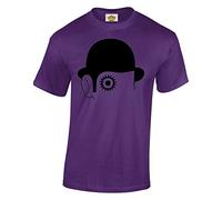 Crown Designs Clockwork Alex Artwork Horror Film Inspired for Men & Teenagers T-Shirts Tops - Purple/Medium