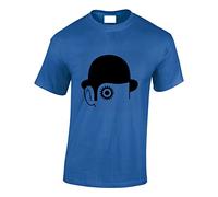 Crown Designs Clockwork Alex Artwork Horror Film Inspired for Men & Teenagers T-Shirts Tops - Royal/XX-Large