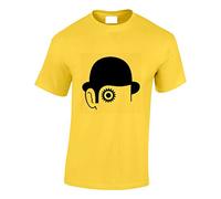 Crown Designs Clockwork Alex Artwork Horror Film Inspired for Men & Teenagers T-Shirts Tops - Yellow/X-Large