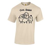 Crown Designs Cool Beans Novelty Gifts for Men & Teenagers T-Shirts Tops - Natural/Large
