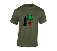 Crown Designs Darth Gardening Space Wars Sci Fi Movie Film Inspired Premium Quality Regular Fit T-Shirt Top for Men and Teens - Military Green/XL