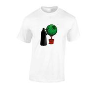 Crown Designs Darth Gardening Space Wars Sci Fi Movie Film Inspired Premium Quality Regular Fit T-Shirt Top for Men and Teens - White/L