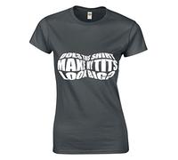 Crown Designs Does This Shirt Make My Tits Look Big Funny Rude Humor Gifts for Women Fitted T-Shirts Tops - Charcoal/XL - 12/14
