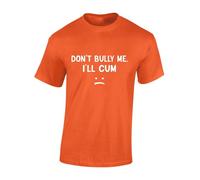 Crown Designs Dont Bully Me I'll C M Funny Rude Humor Premium Quality Regular Fit T-Shirt Top for Men and Teens - Orange/L