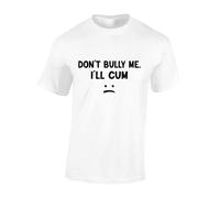 Crown Designs Dont Bully Me I'll C M Funny Rude Humor Premium Quality Regular Fit T-Shirt Top for Men and Teens - White/M