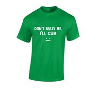Crown Designs Dont Bully Me I'll C M Funny Rude Humor Premium Quality Regular Fit T-Shirt Top for Men and Teens - Green/M