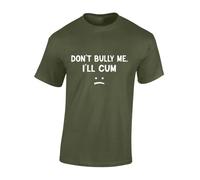 Crown Designs Dont Bully Me I'll C M Funny Rude Humor Premium Quality Regular Fit T-Shirt Top for Men and Teens - Green/4XL