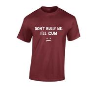 Crown Designs Dont Bully Me I'll C M Funny Rude Humor Premium Quality Regular Fit T-Shirt Top for Men and Teens - Red/S