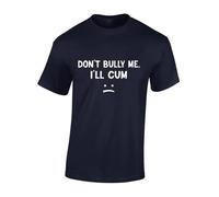 Crown Designs Dont Bully Me I'll C M Funny Rude Humor Premium Quality Regular Fit T-Shirt Top for Men and Teens - Blue/L