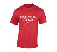 Crown Designs Dont Bully Me I'll C M Funny Rude Humor Premium Quality Regular Fit T-Shirt Top for Men and Teens - Red/M