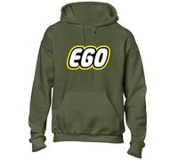 Crown Designs Ego Parody Funny Joke Printed Slogan Design Novelty Cool Top Premium Quality Unisex Hoodies for Men, Women and Teens - Green/M