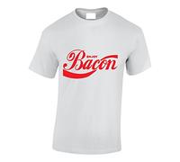 Crown Designs Enjoy Bacon Funny Cool for Men & Teenagers T-Shirts Tops - White / 3X-Large