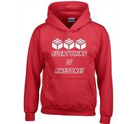 Crown Designs Everything is Awesome Family Movie Film Inspired Gift Unisex Hoodies for Men, Women & Teenagers - Red/Medium