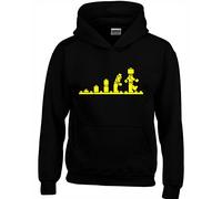 Crown Designs Evolution of Bricks Cool Funky Geek Nerd Gift Unisex Hoodies for Men, Women & Teenagers - Black/X-Large