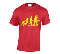 Crown Designs Evolution to Robot Comedy TV Show Inspired for Men & Teenagers T-Shirts Tops - Red/Medium
