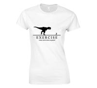 Crown Designs Exercise Some Motivation is Required Inspitational Words for Women & Teenagers Fitted T-Shirts Tops - White/S - 6/8