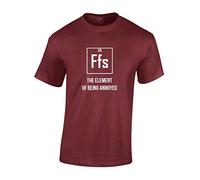 Crown Designs FFS The Element Funny Rude Humor Premium Quality Regular Fit T-Shirt Top for Men and Teens - Maroon/3XL