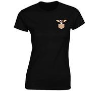 Crown Designs Gizmo Pocket Family Movie Film Inspired Premium Quality Fitted T-Shirt Top for Women and Teens - Black/S - 6/8