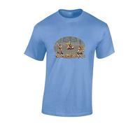 Crown Designs Golden Axe Vintage Funny Premium Quality Regular Fit T-Shirt Top for Men and Teens - Carolina Blue/XX-Large