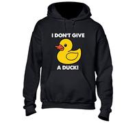 Crown Designs I Dont Give A Duck Funny Rude Humor Premium Quality Unisex Hoodies for Men, Women and Teens - Black / 3XL