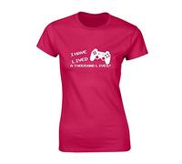 Crown Designs I Have Lived A Thousand Cool Video Game Fan Premium Quality Fitted T-Shirt Top for Women and Teens - Hot Pink / 6-8