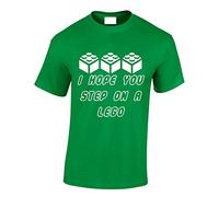 Crown Designs I Hope You Step on a Bricks Funny Cool for Men & Teenagers T-Shirts Tops - Green/Large