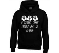 Crown Designs I Hope You Step on a Bricks Funny Unisex Hoodies for Men, Women & Teenagers - Black / 3X-Large
