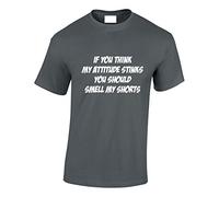 Crown Designs If You Think My Attitude Stinks Funny Cool for Men & Teenagers T-Shirts Tops - Charcoal/3XL