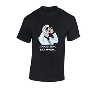 Crown Designs I'm Getting The Word Comedy TV Show Inspired Premium Quality Regular Fit T-Shirt Top for Men and Teens - Black/XL