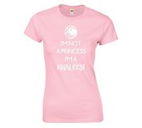 Crown Designs Im Not a Princess Im a Khaleesi Fantasy TV Show Inspired Gift for Women & Teenagers Fitted T-Shirts Tops - Baby Pink/S - 6/8
