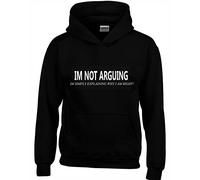 Crown Designs Im Not Arguing Funny Unisex Hoodies for Men, Women & Teenagers - Black / 3X-Large