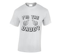 Crown Designs Im The Daddy Funny Cool for Men & Teenagers T-Shirts Tops - White/Medium