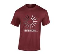Crown Designs I'm Thinking Buffering Funny Premium Quality Regular Fit T-Shirt Top for Men and Teens - Red/XXL