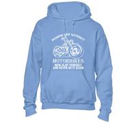 Crown Designs Imagine Life Without Motorbikes Cool Premium Quality Unisex Hoodies for Men, Women and Teens - Blue/M