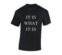 Crown Designs It is What It is Cool Premium Quality Regular Fit T-Shirt Top for Men and Teens - Black / 3XL