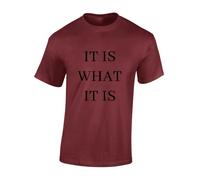 Crown Designs It is What It is Cool Premium Quality Regular Fit T-Shirt Top for Men and Teens - Red/M