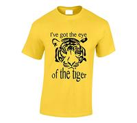 Crown Designs Ive Got The Eye of The Tiger Novelty Gifts for Men & Teenagers T-Shirts Tops - Yellow/Small