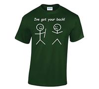 Crown Designs Ive Got Your Back Funny Cool for Men & Teenagers T-Shirts Tops - Dark Green/Medium