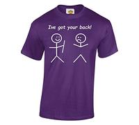 Crown Designs Ive Got Your Back Funny Cool for Men & Teenagers T-Shirts Tops - Purple/XX-Large