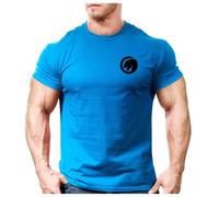 Crown Designs Jaguar Left Chest Bodybuilding Weight-Training Sports Tapered Fit Top for Men and Teens - Royal/XXL