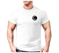 Crown Designs Jaguar Left Chest Bodybuilding Weight-Training Sports Tapered Fit Top for Men and Teens - White/L