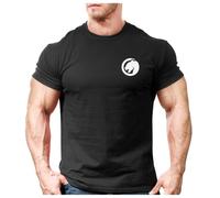 Crown Designs Jaguar Left Chest Bodybuilding Weight-Training Sports Tapered Fit Top for Men and Teens - Black/M