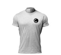 Crown Designs Jaguar Left Chest Bodybuilding Weight-Training Sports Tapered Fit Top for Men and Teens - Grey/M