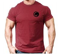 Crown Designs Jaguar Left Chest Bodybuilding Weight-Training Sports Tapered Fit Top for Men and Teens - Maroon/M
